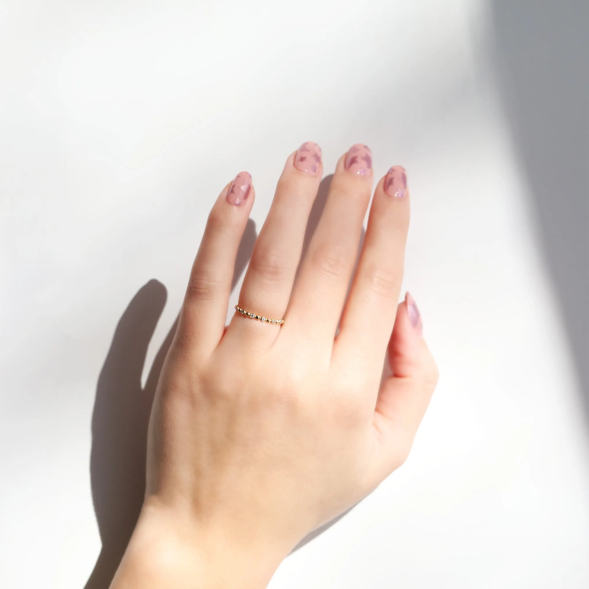10K Gold "Dotted" Ring with 7 Diamond