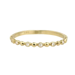 10K Gold "Dotted" Ring with 7 Diamond