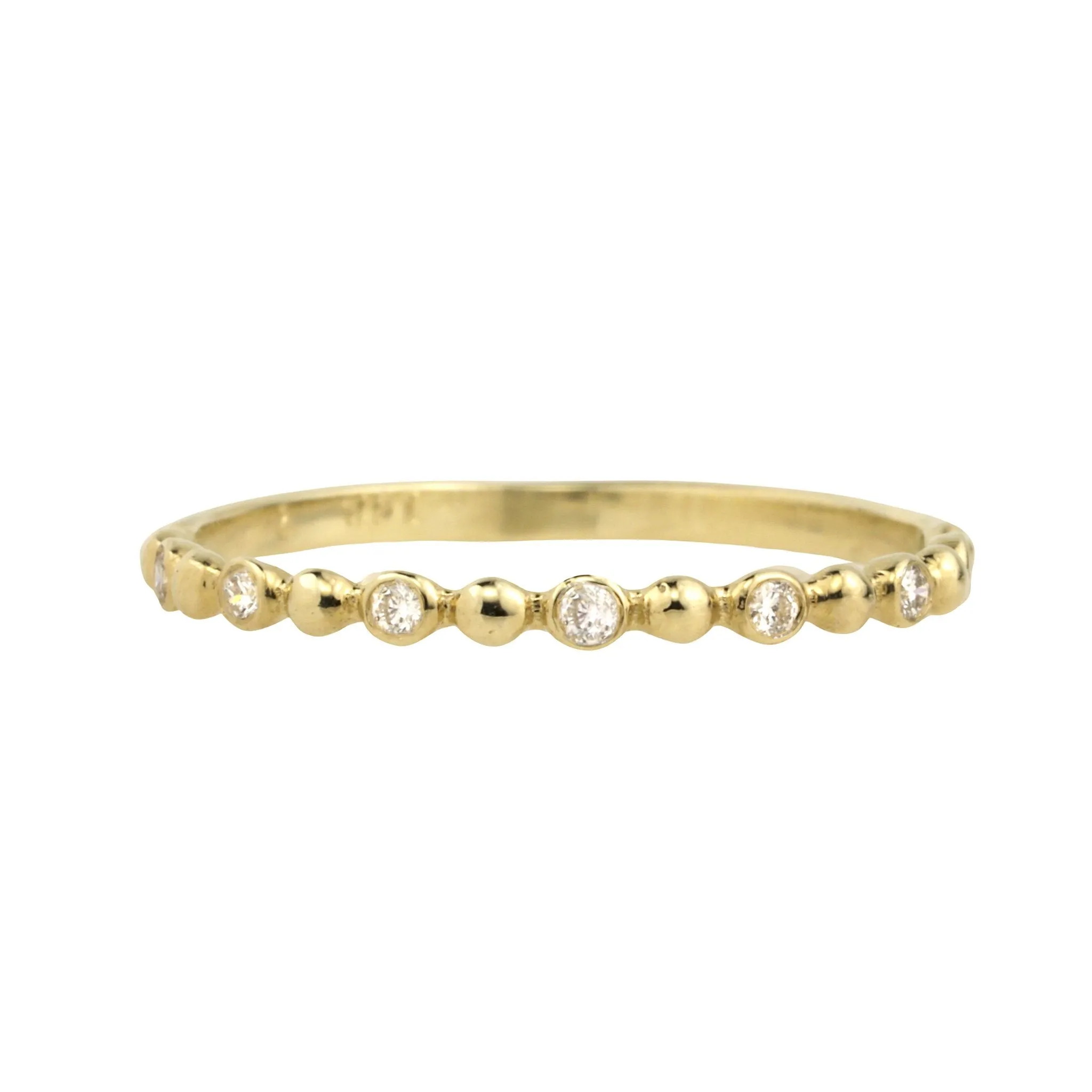 10K Gold "Dotted" Ring with 7 Diamond