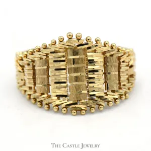 14k Yellow Gold Tapered Flexible Mesh Ring