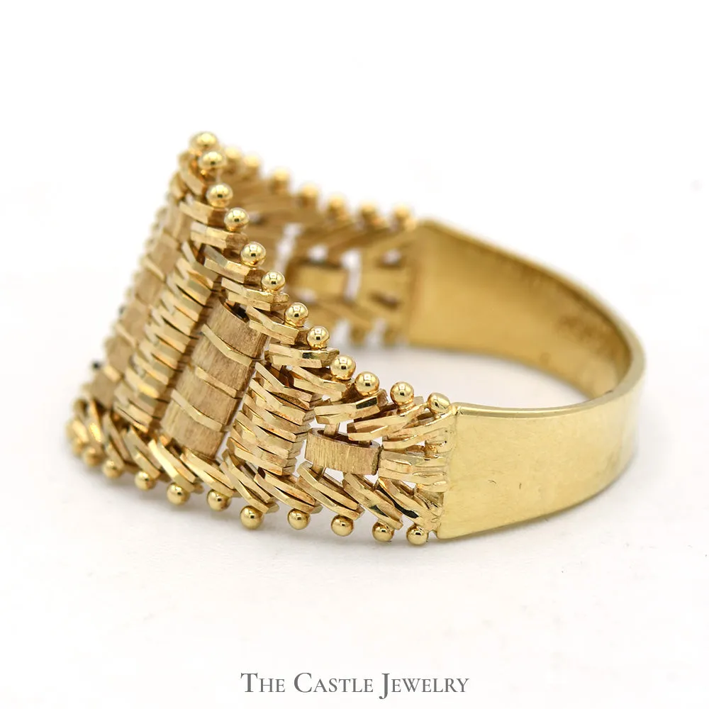 14k Yellow Gold Tapered Flexible Mesh Ring