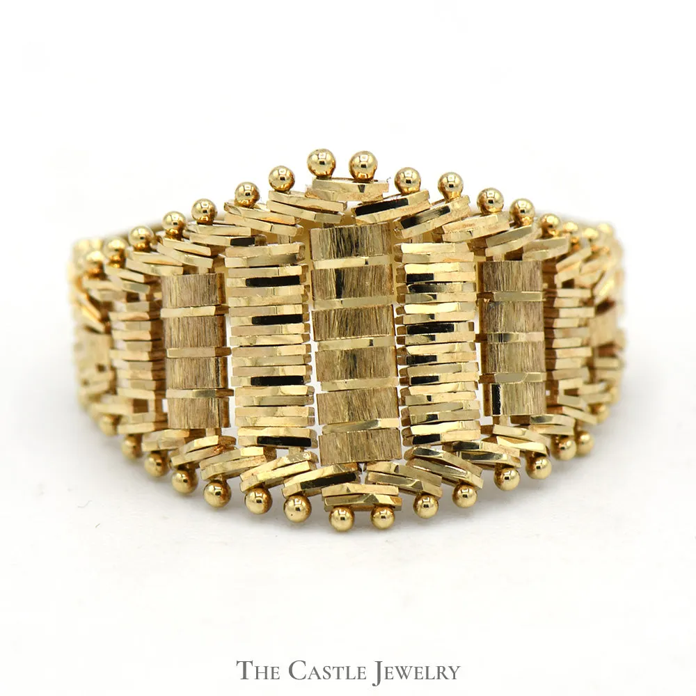 14k Yellow Gold Tapered Flexible Mesh Ring