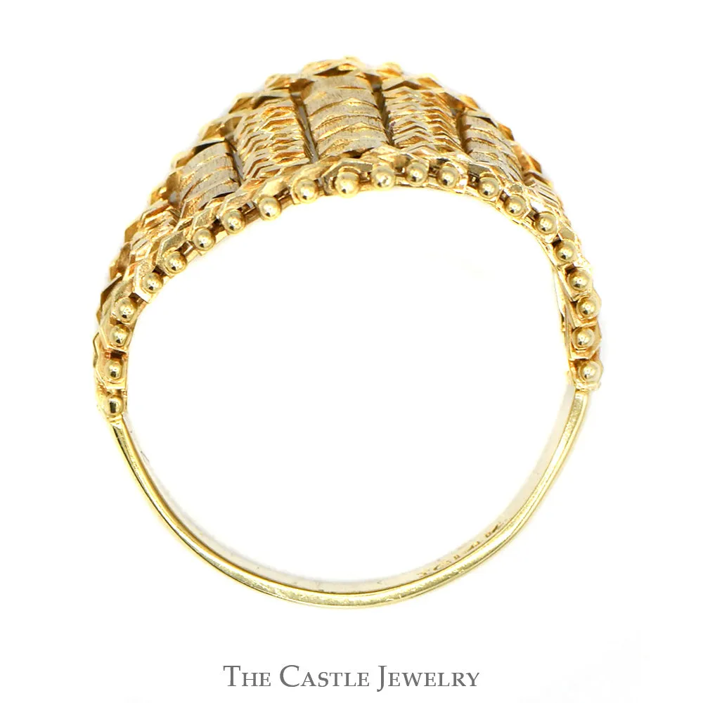 14k Yellow Gold Tapered Flexible Mesh Ring