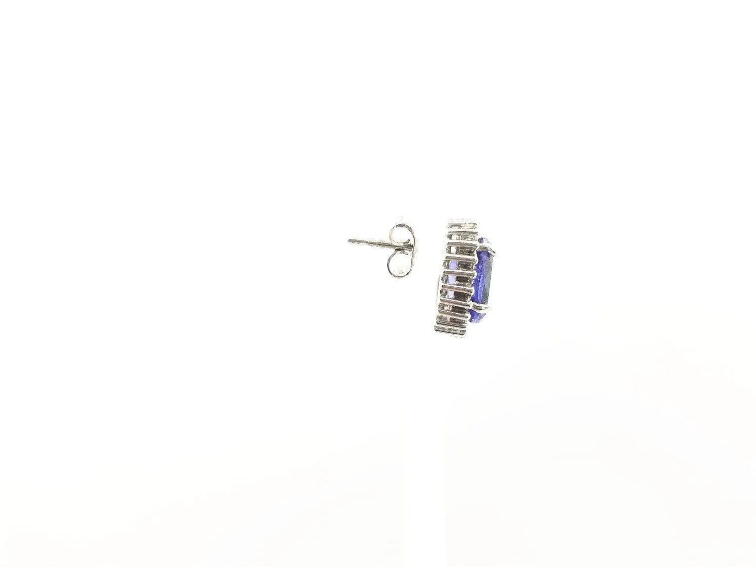18 kt White Gold Halo Tanzanite and Diamond Earrings