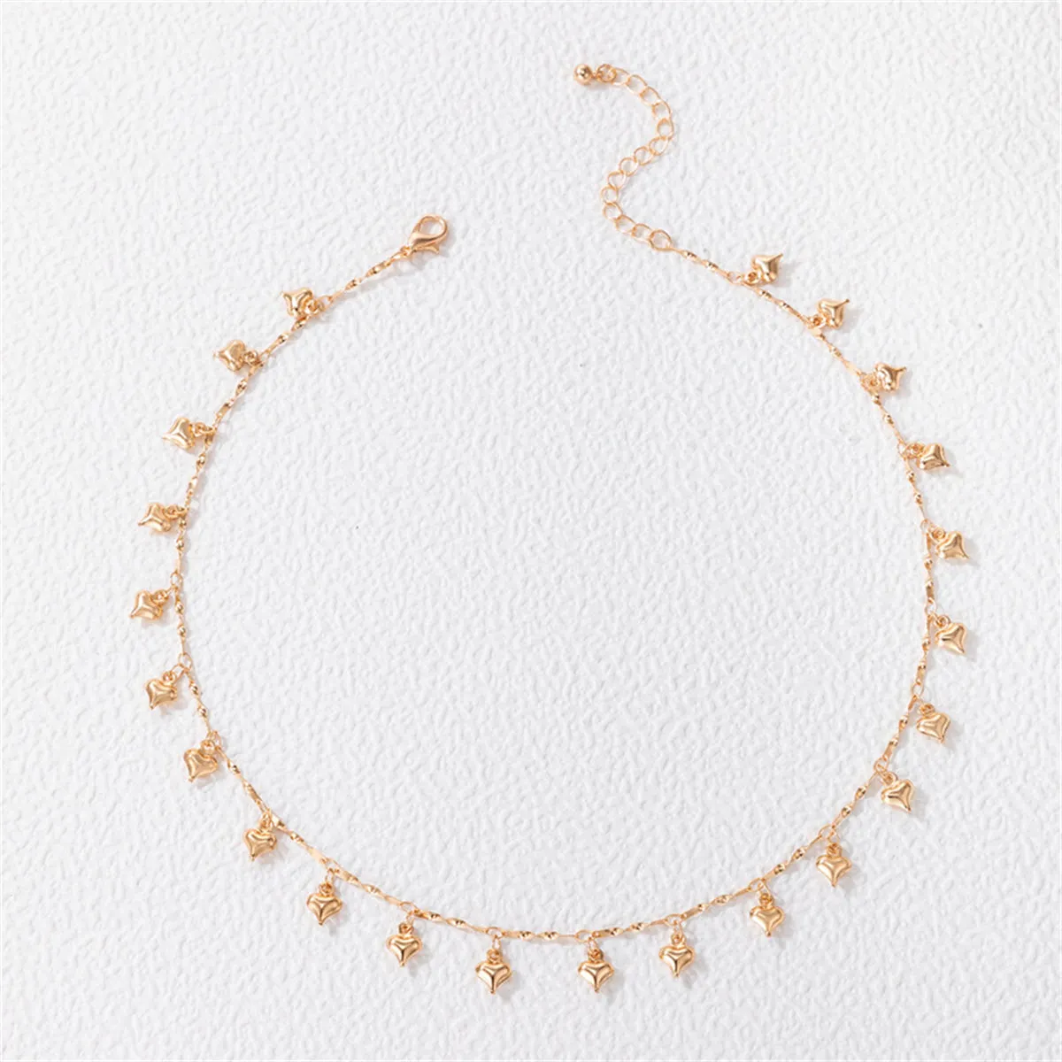 18K Gold-Plated Heart Station Choker Necklace