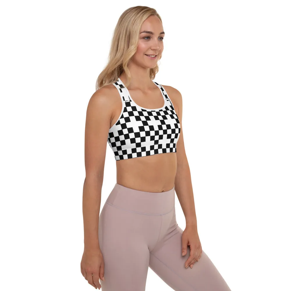 Alpha Checkered Padded Sports Bra