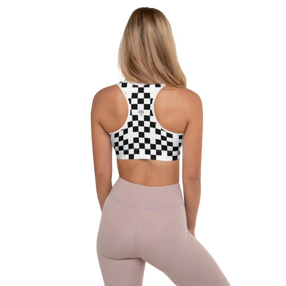 Alpha Checkered Padded Sports Bra