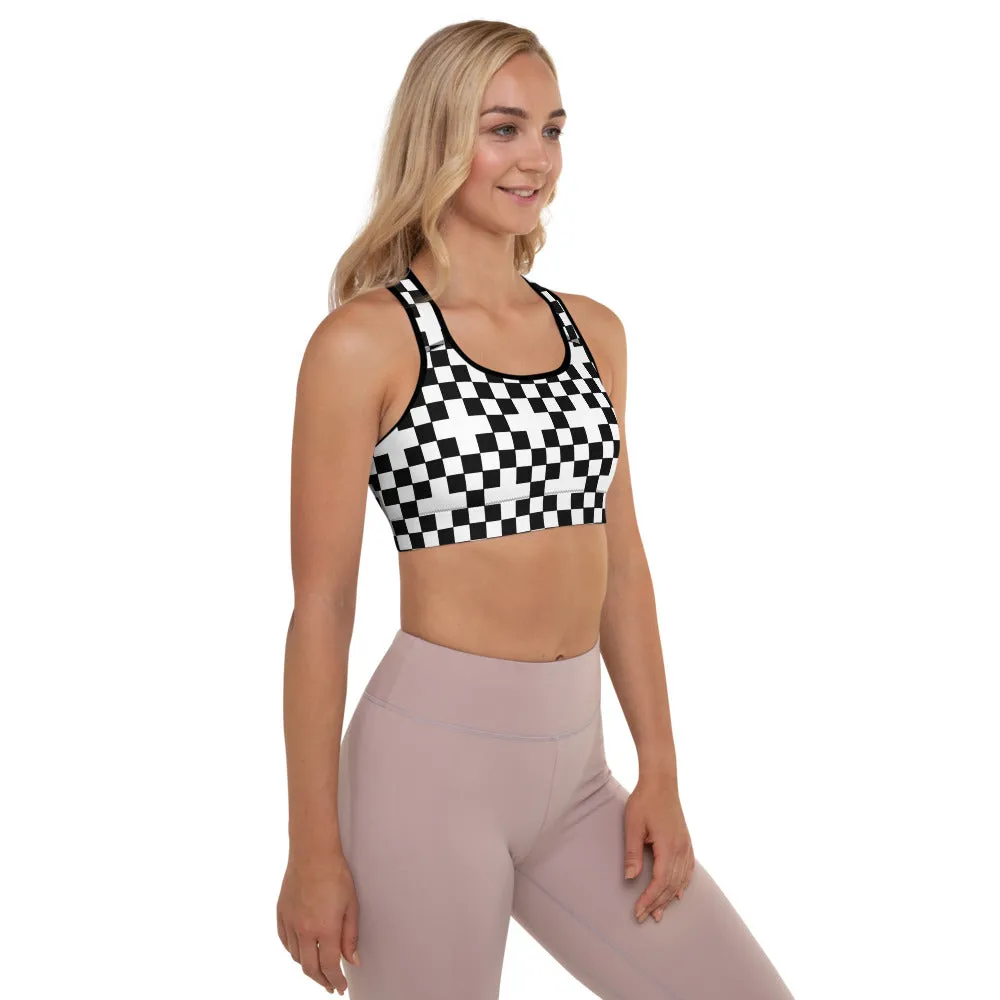 Alpha Checkered Padded Sports Bra