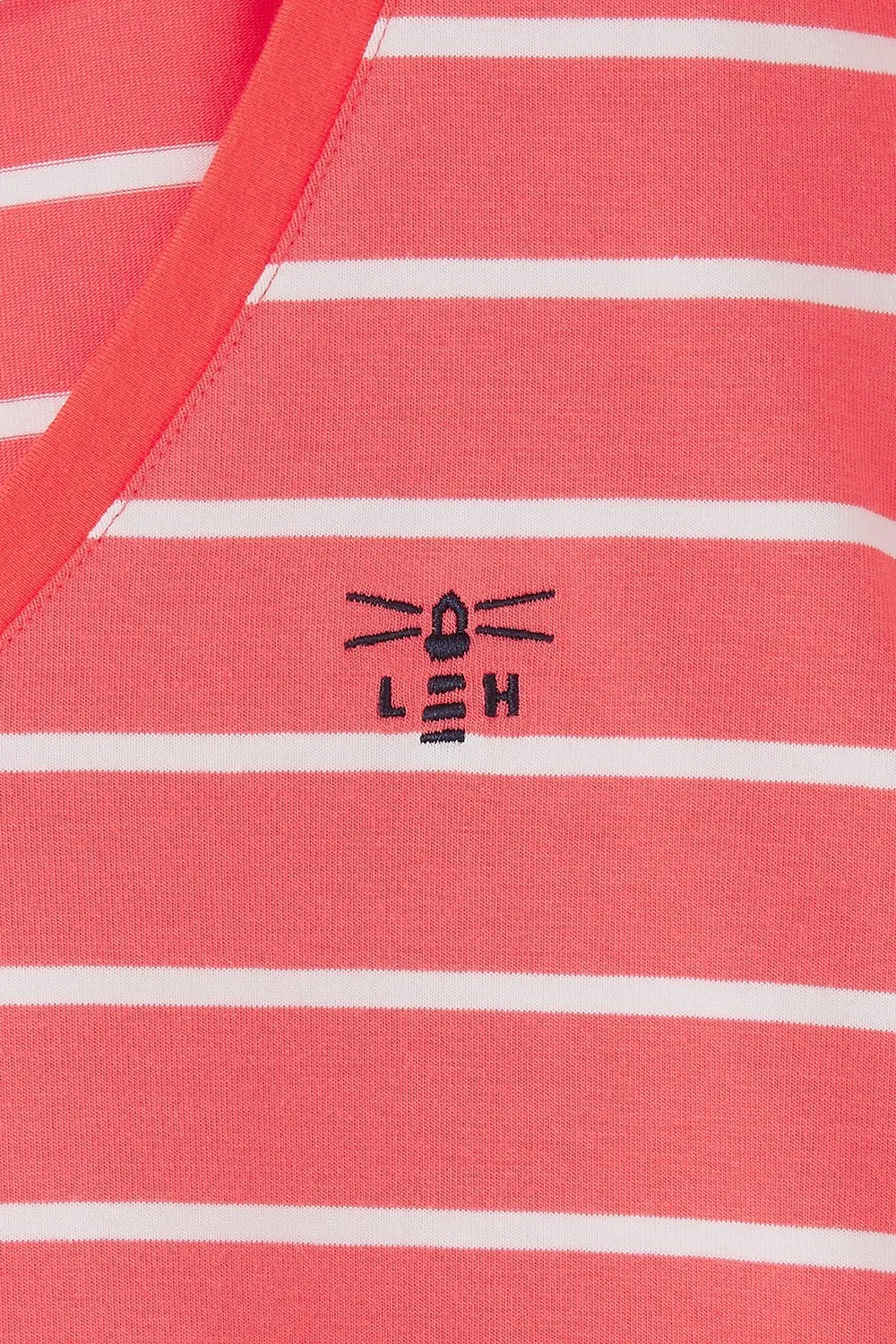 Ariana Tee - Deep Coral Stripe