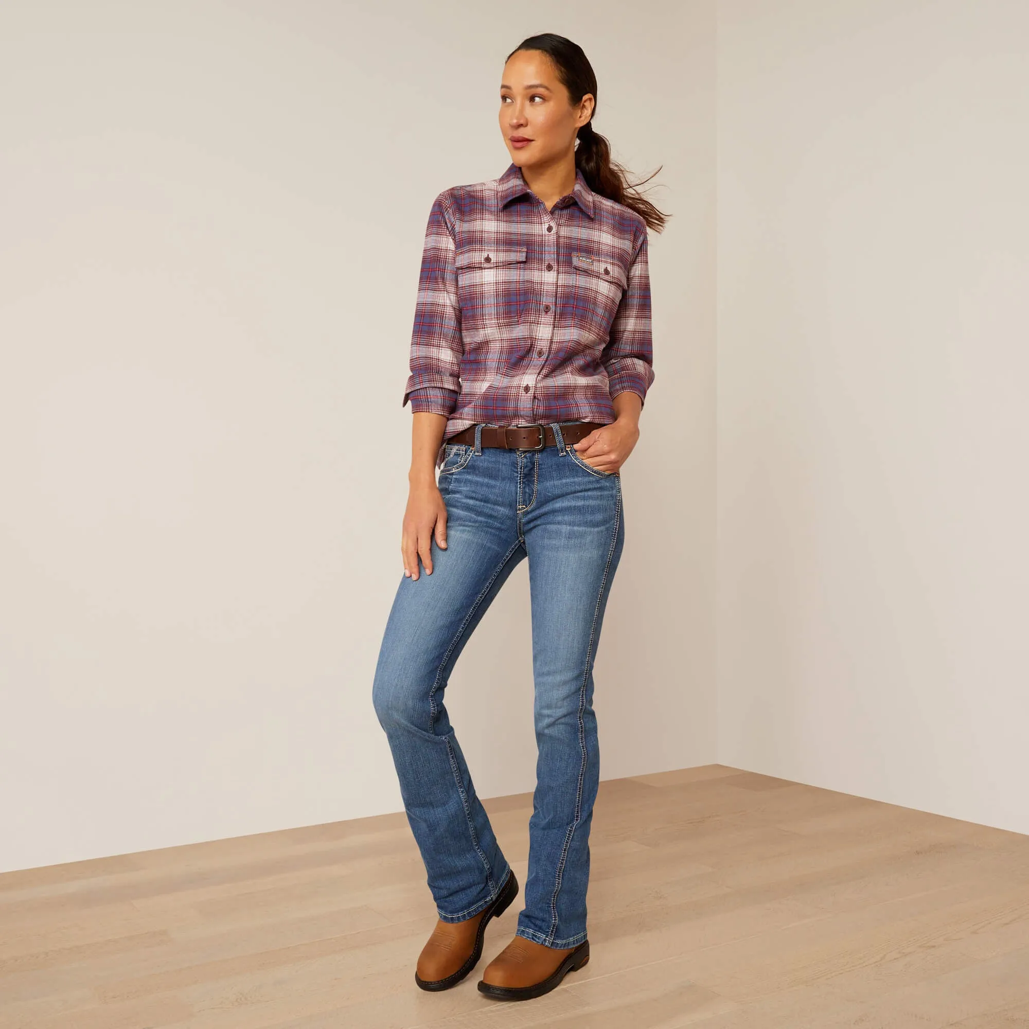 ARIAT Rebar DuraStretch Work Shirt - Womens - Pearl Grey