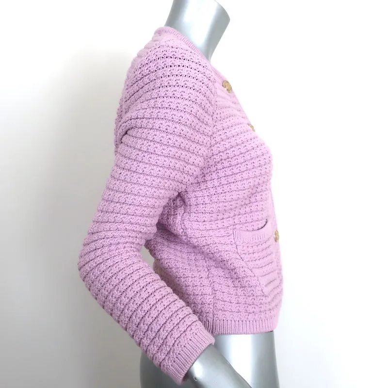 Ba&Sh Gaspard Crochet Knit Cardigan Lilac Cotton-Blend Size Small