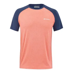 Babolat Mens Play Crew Neck T-Shirt - Fluo Strike / Estate Blue