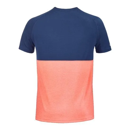 Babolat Mens Play Crew Neck T-Shirt - Fluo Strike / Estate Blue