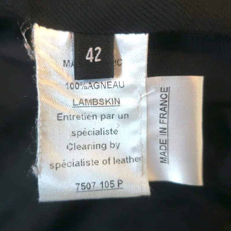Balmain Double-Zip Leather Biker Jacket Black Size 42