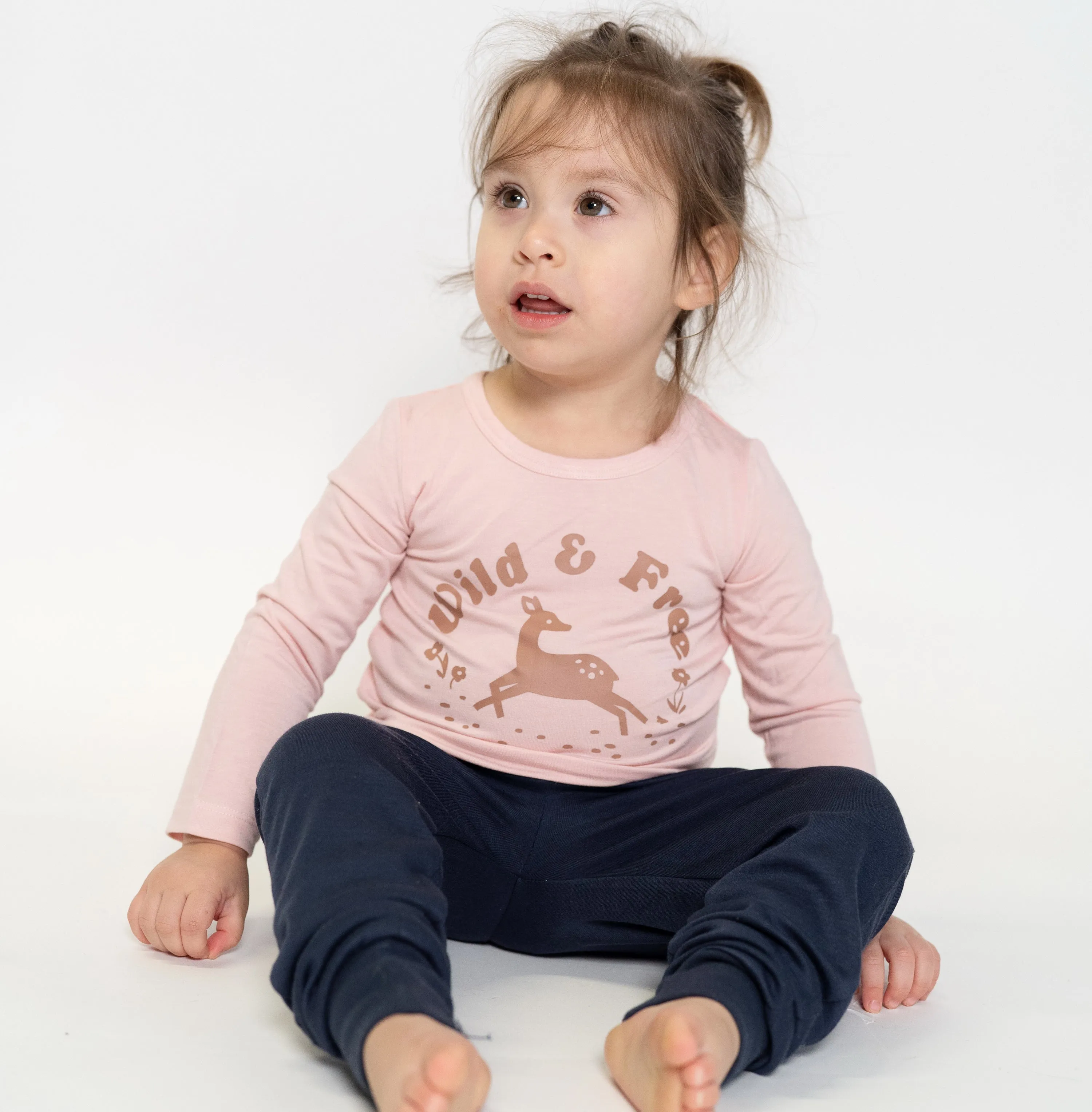 Bamboo Long Sleeve Graphic Tee (Teatime Pink)