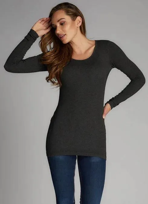 BAMBOO L/S SCOOP NECK
