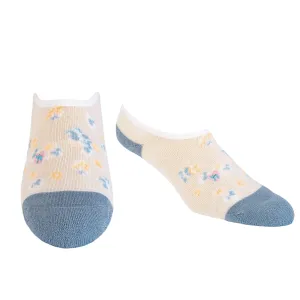 Bamboo Socks | No Fuss No-Show | Spring Blossom Blue