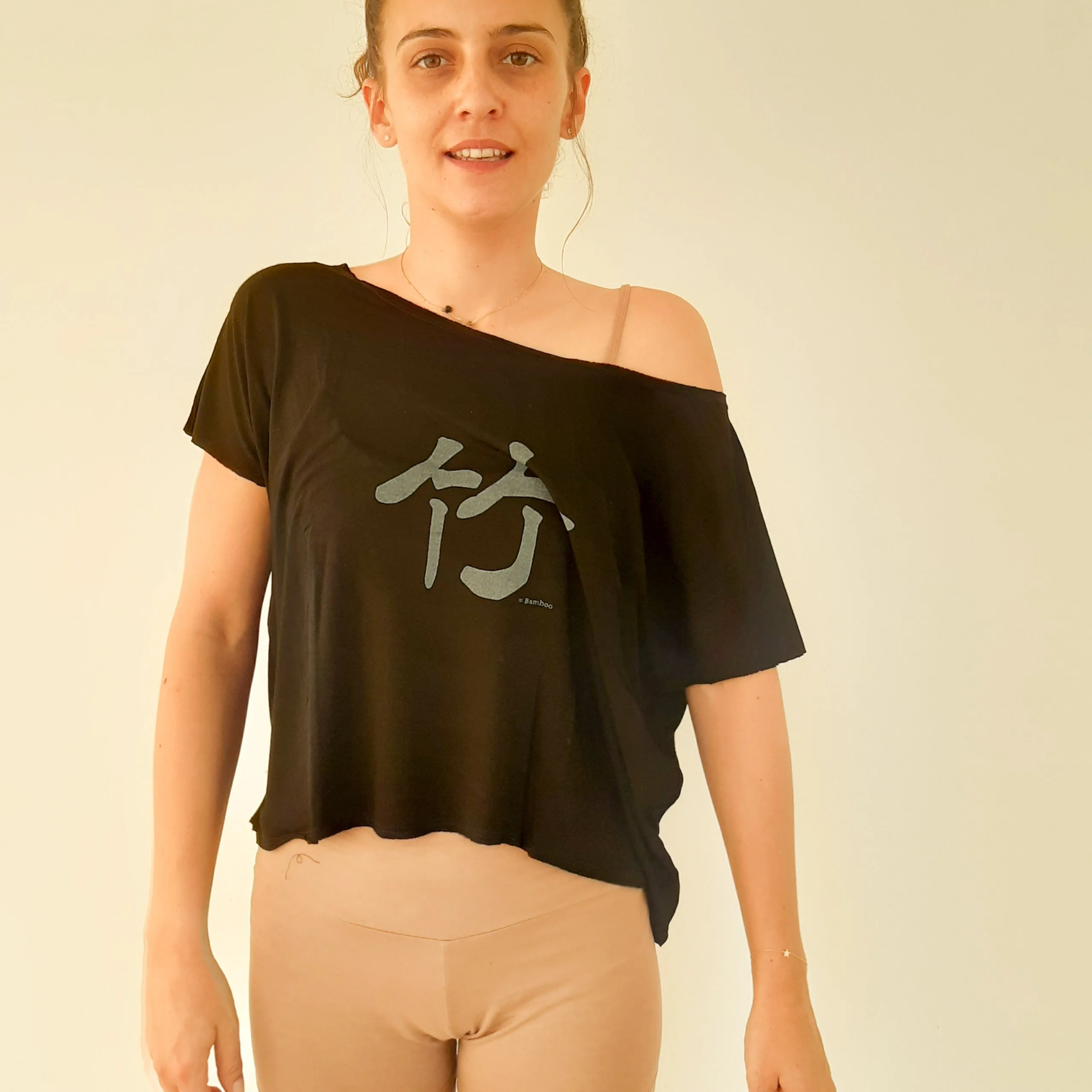 Bamboo T shirt Kotak / Black