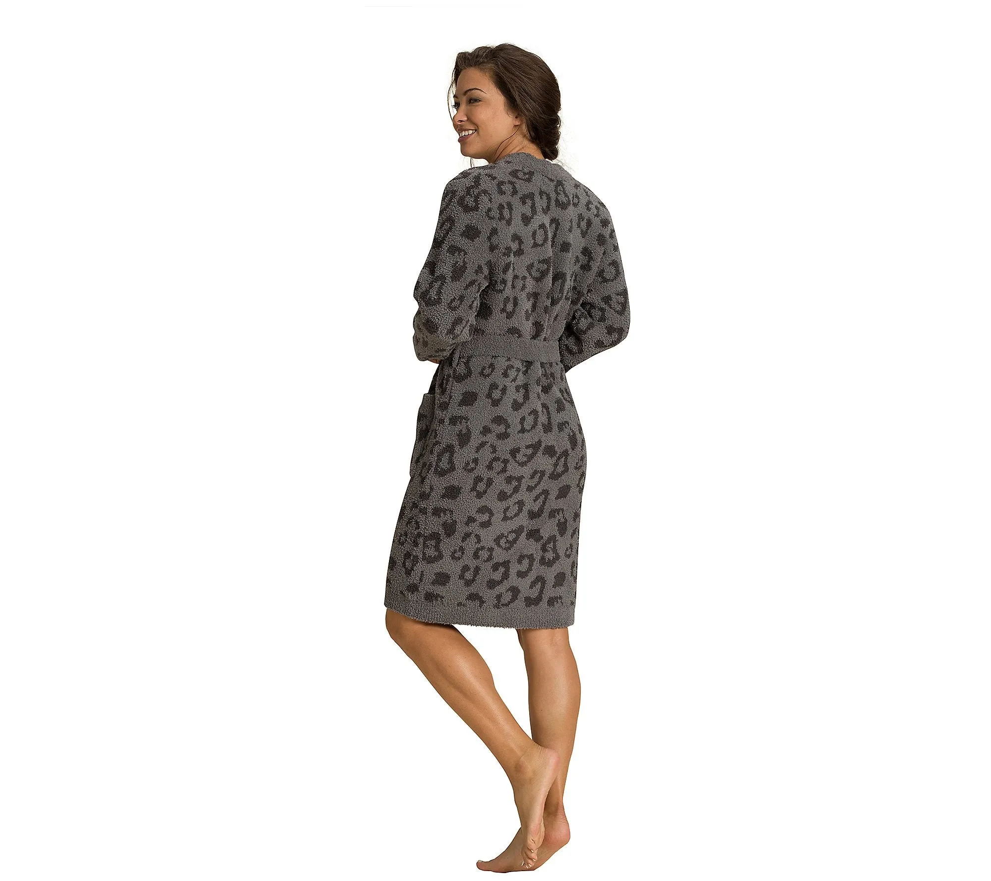 Barefoot Dreams CozyChic  WOMEN'S BITW  ROBE GRAPHITE-CARBON