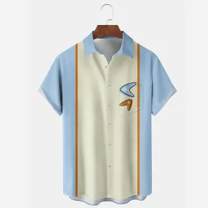 Bowling Medieval Geometry Boomerang Print Men's Hawaiian Shirt