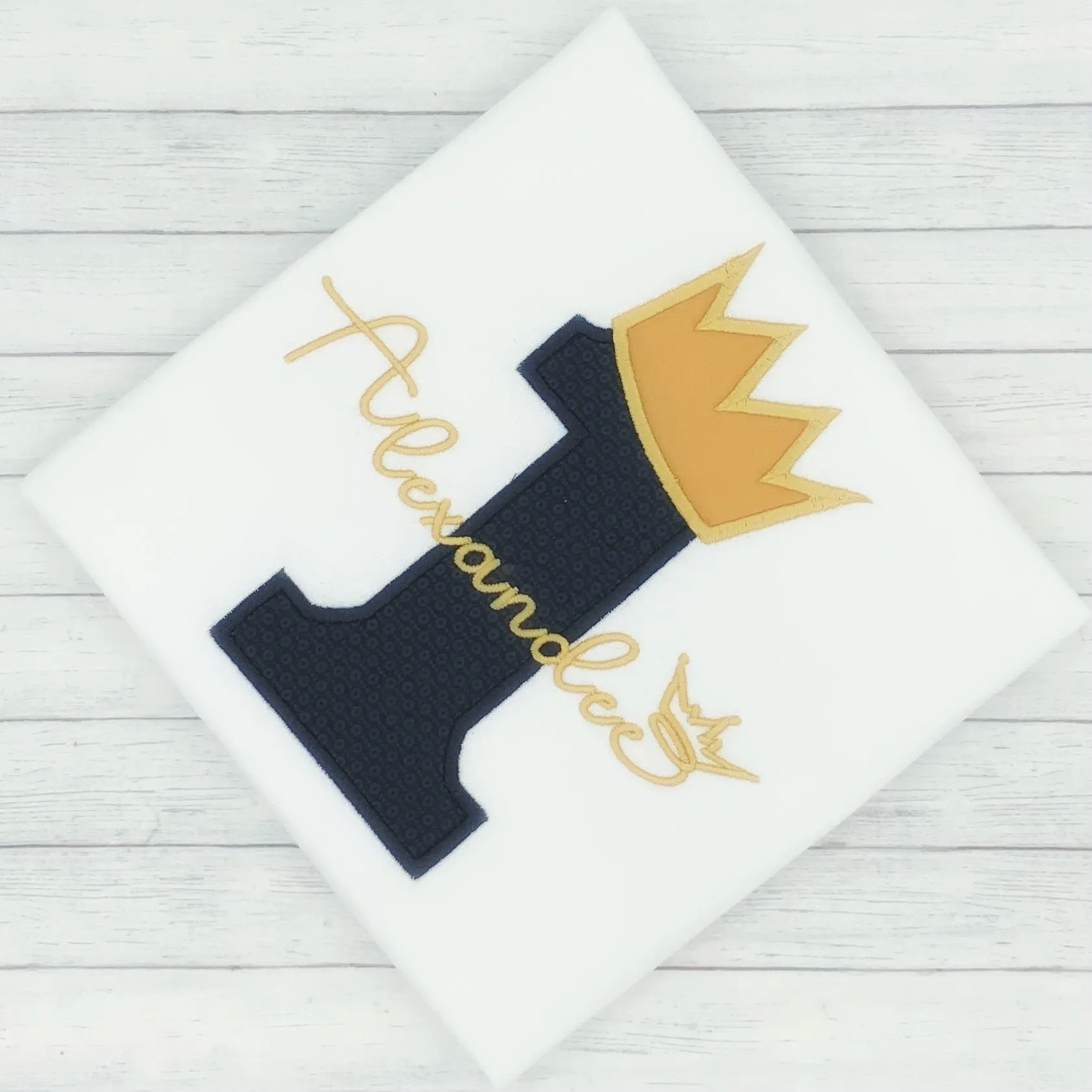 Boy Birthday Crown Number Shirt Black (age 1-9)