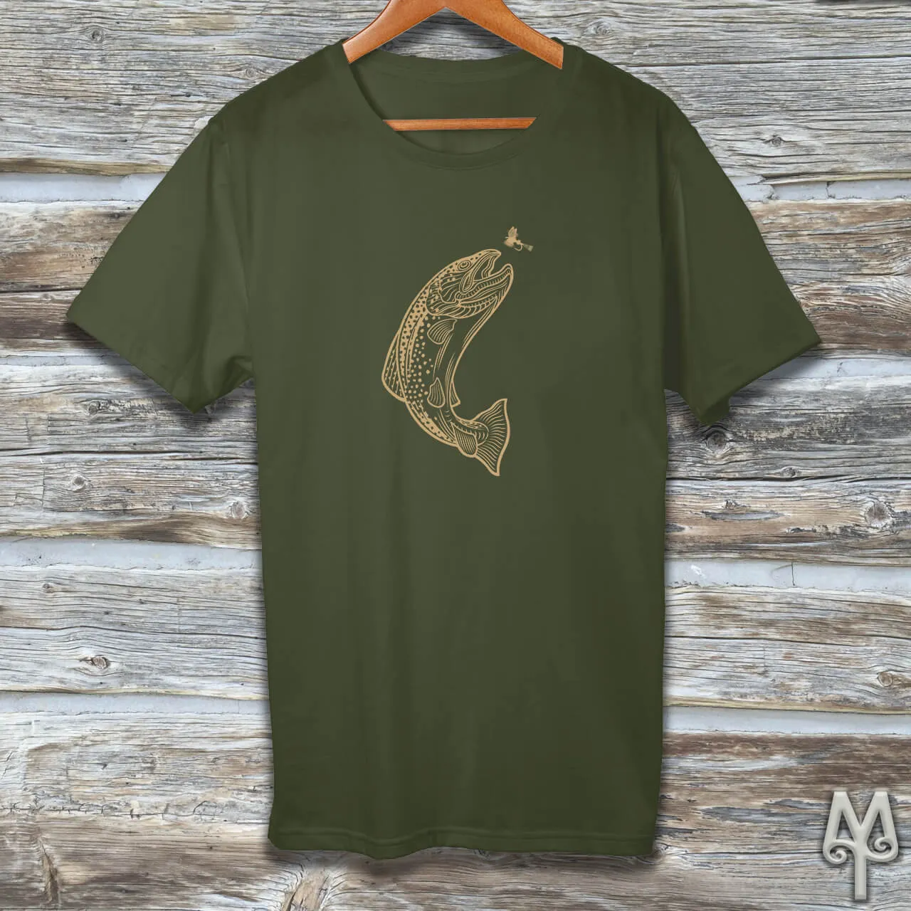 Brown Trout, gold logo t-shirt