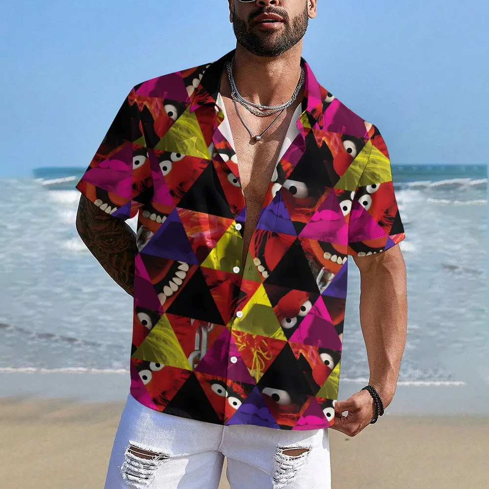 Cartoon Character Printed Casual Short Sleeve Shirt 2408005754