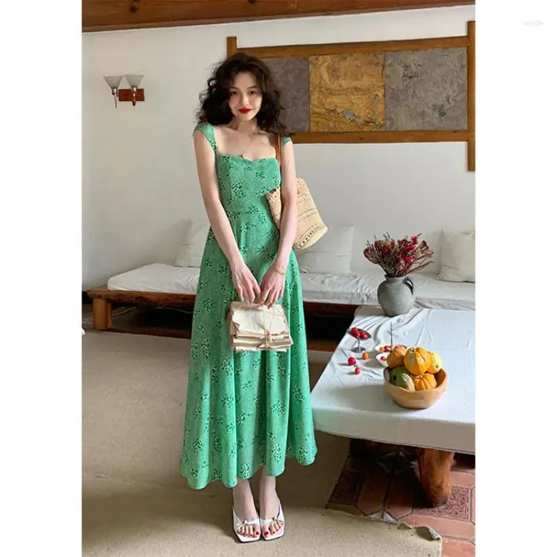 casual dresses  summer beach print bohemia vacation dress women sleeveless vneck aline long streetwear vestido undefined clothing