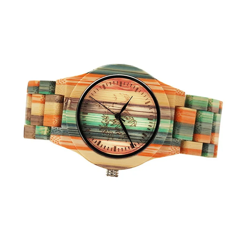 Colorful Strap Women's Wooden Watch