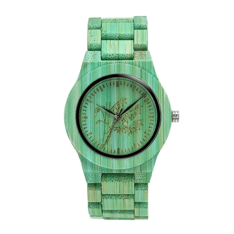 Colorful Strap Women's Wooden Watch