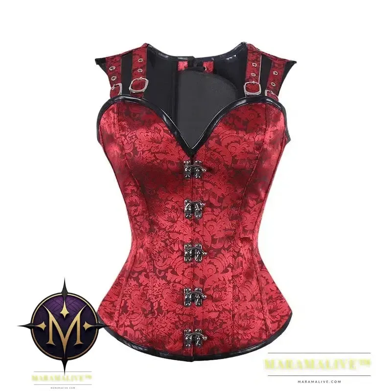 Corset Steampunk Corsets and Bustiers Slimming Gothic Corsage Corselet Corsets Sexy Black Strap Corset Steel Boning Bustier