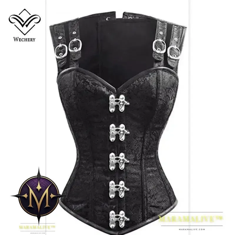 Corset Steampunk Corsets and Bustiers Slimming Gothic Corsage Corselet Corsets Sexy Black Strap Corset Steel Boning Bustier