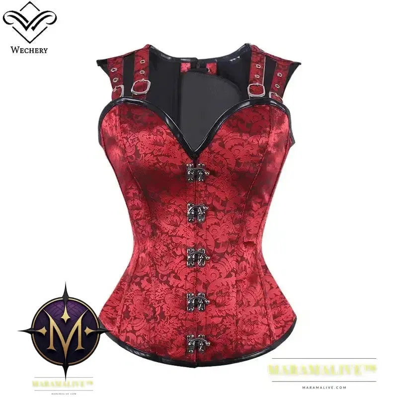 Corset Steampunk Corsets and Bustiers Slimming Gothic Corsage Corselet Corsets Sexy Black Strap Corset Steel Boning Bustier