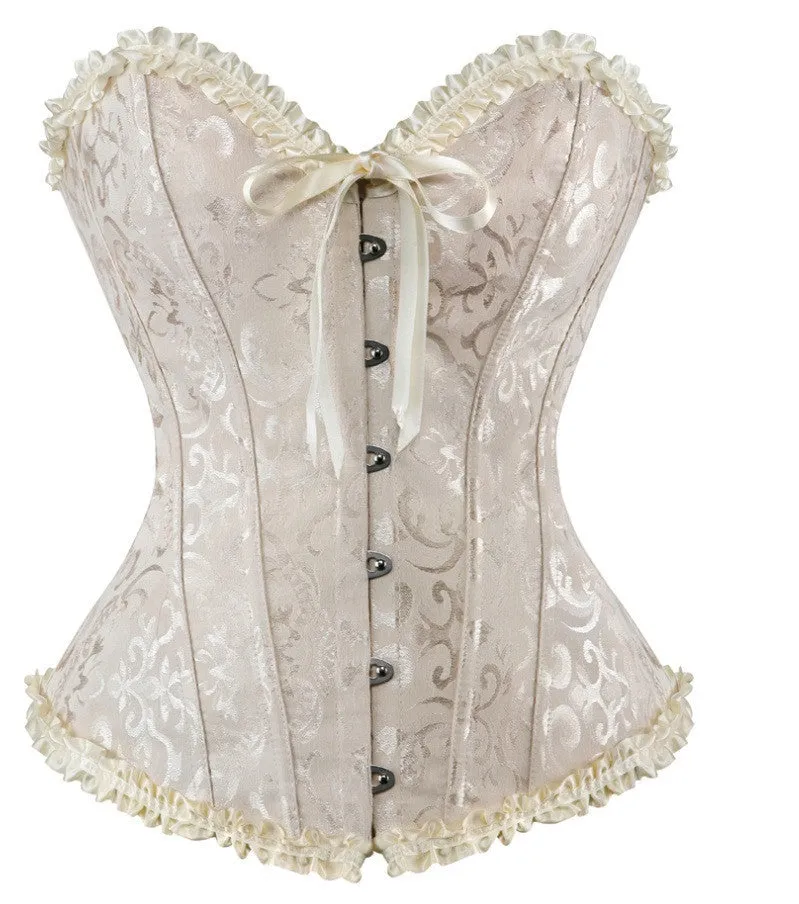 Corsets Women's Plus Size Bustiers & Corsets Overbust Gothic Lace Strapless Bustier Cincher Shaper Corselet Red White Black