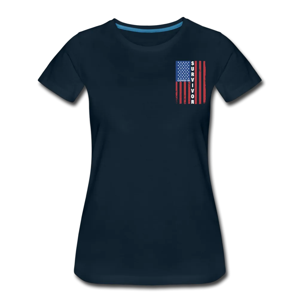 Covid 19 Survivor American Flag Women’s Premium T-Shirt