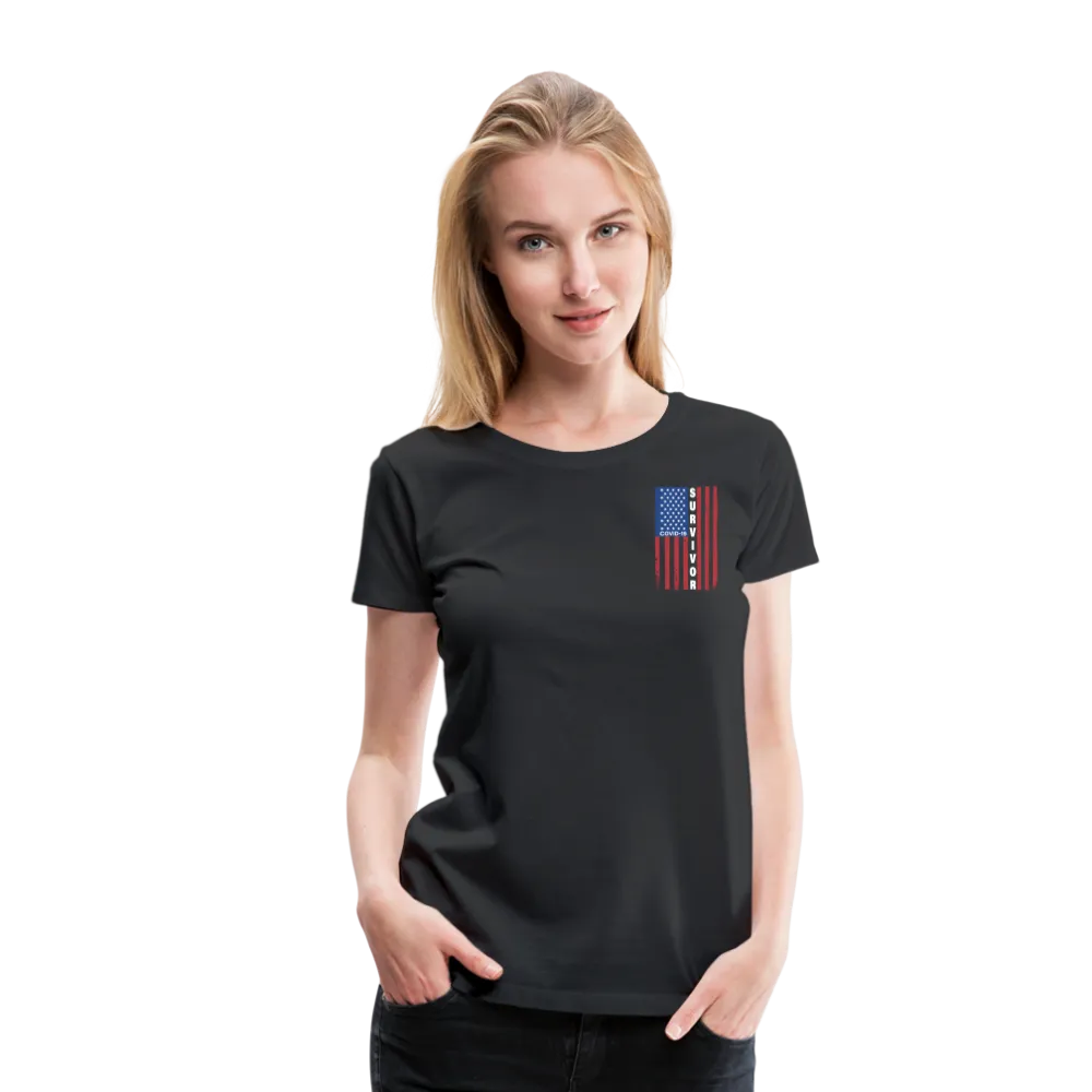 Covid 19 Survivor American Flag Women’s Premium T-Shirt
