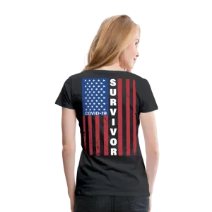 Covid 19 Survivor American Flag Women’s Premium T-Shirt