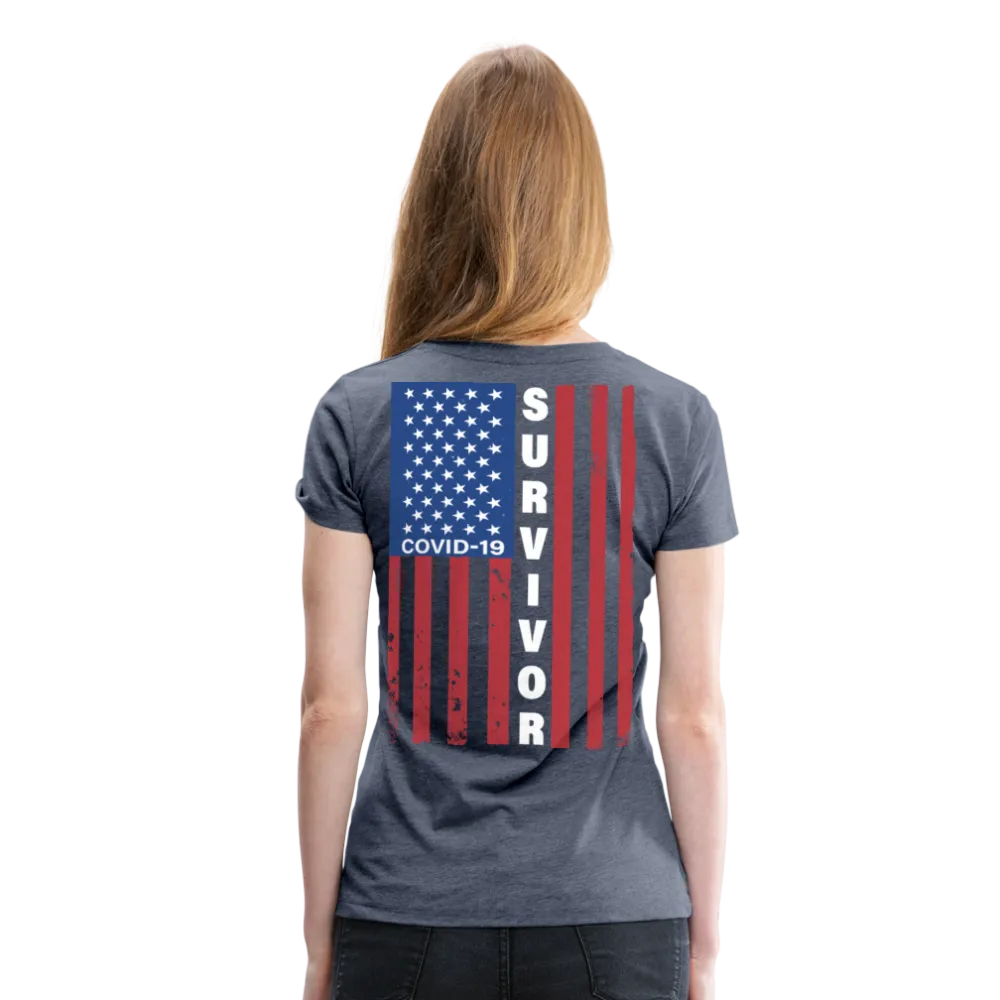 Covid 19 Survivor American Flag Women’s Premium T-Shirt