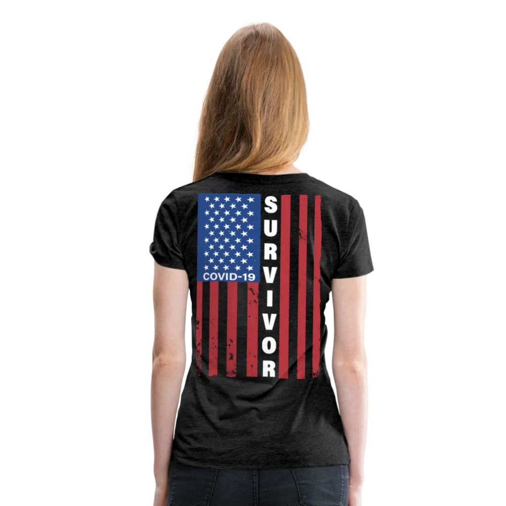 Covid 19 Survivor American Flag Women’s Premium T-Shirt