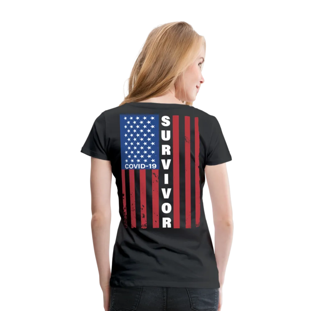 Covid 19 Survivor American Flag Women’s Premium T-Shirt