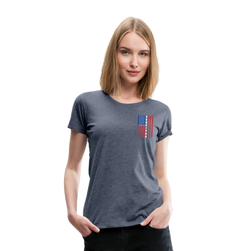 Covid 19 Survivor American Flag Women’s Premium T-Shirt