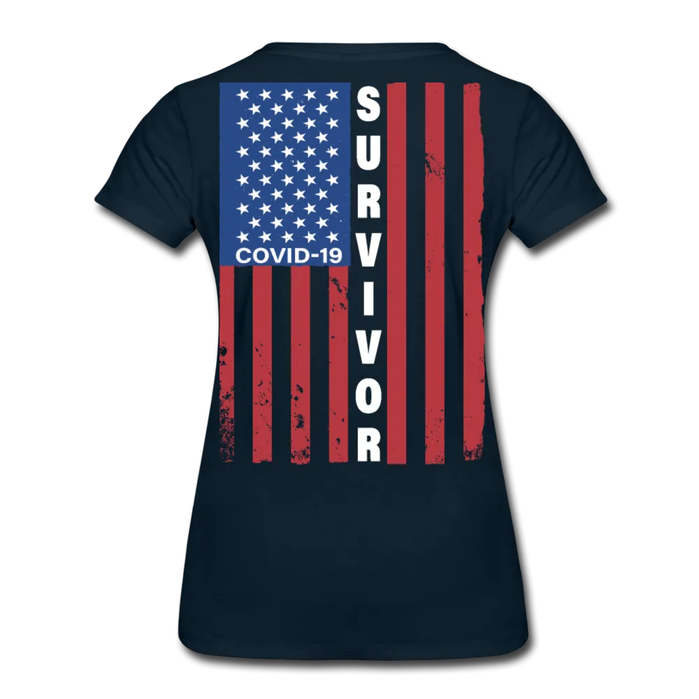 Covid 19 Survivor American Flag Women’s Premium T-Shirt