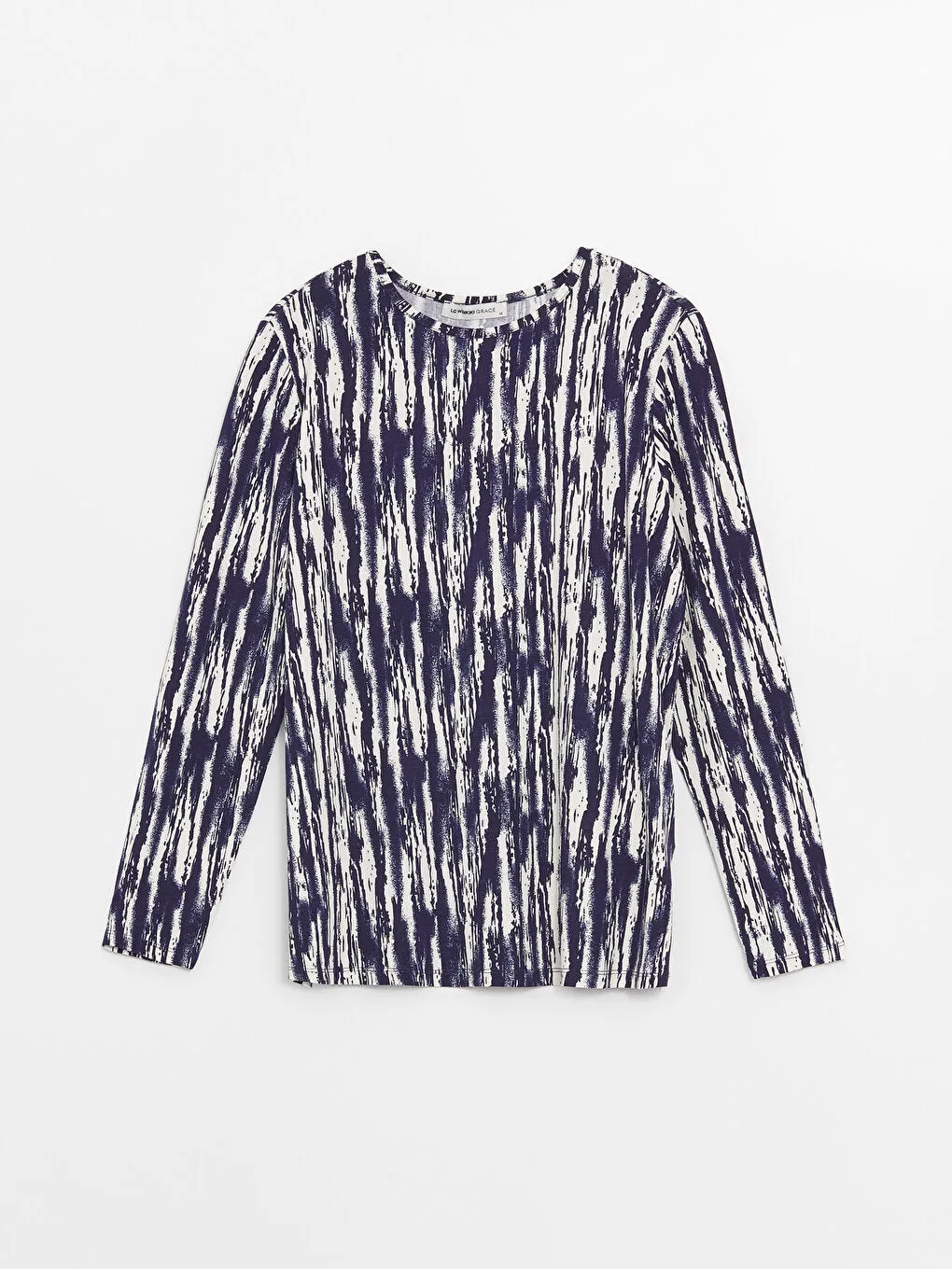 Crew Neck Patterned Long Sleeve Women's T-Shirt