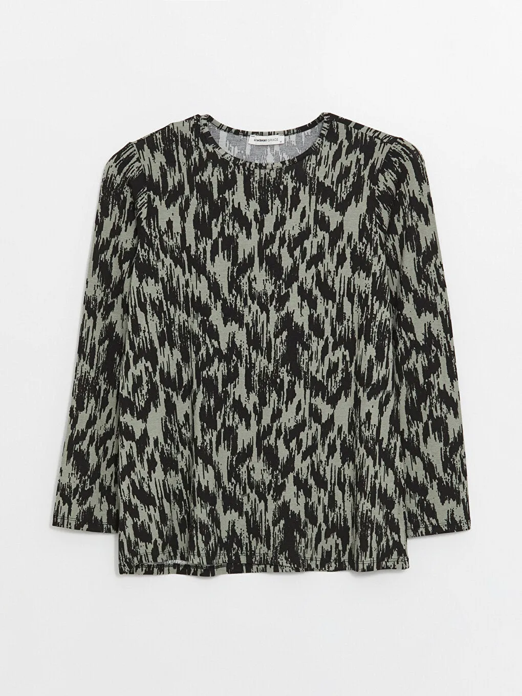 Crew Neck Patterned Long Sleeve Women's T-Shirt