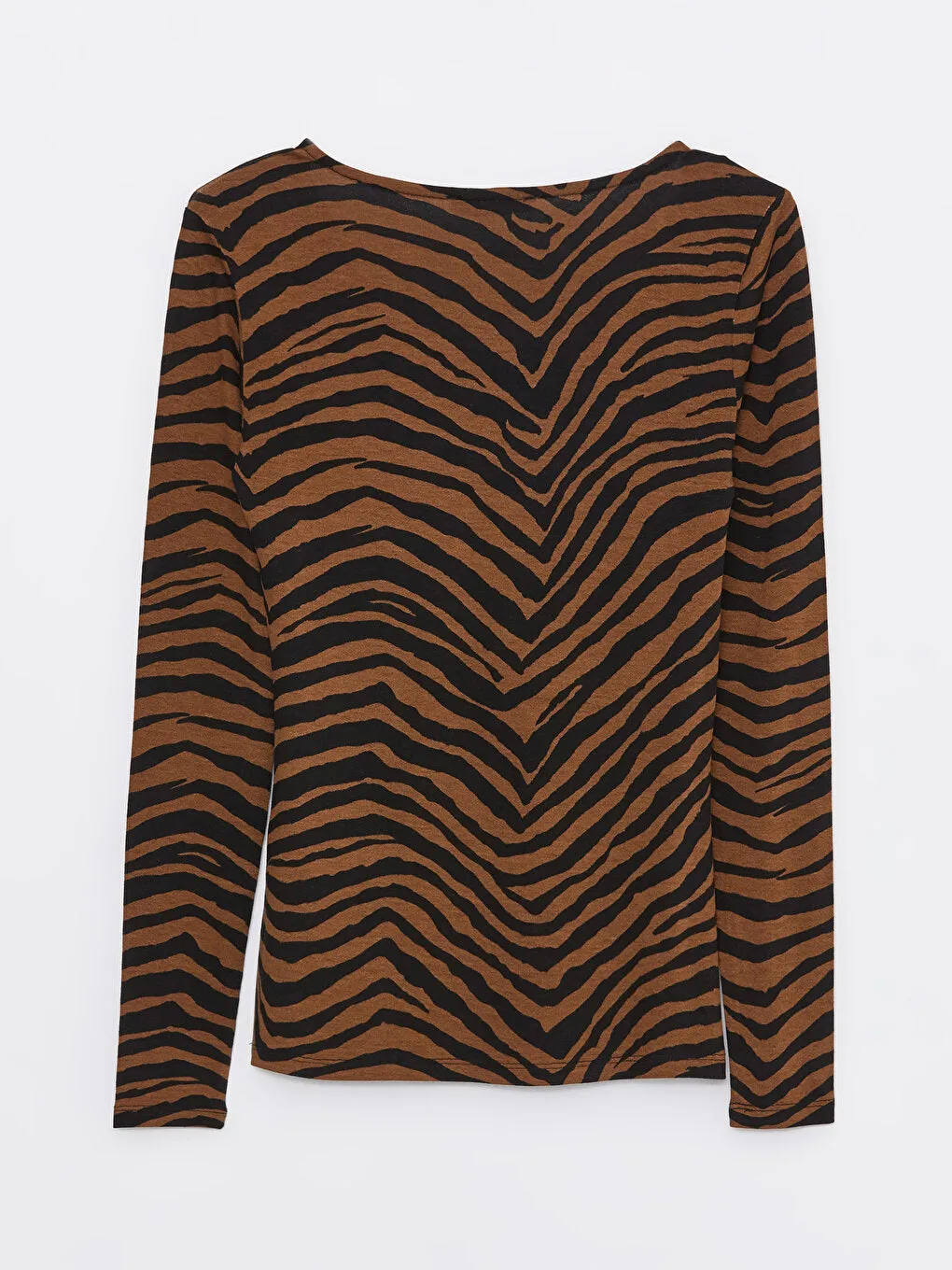 Crew Neck Patterned Long Sleeve Women's T-Shirt