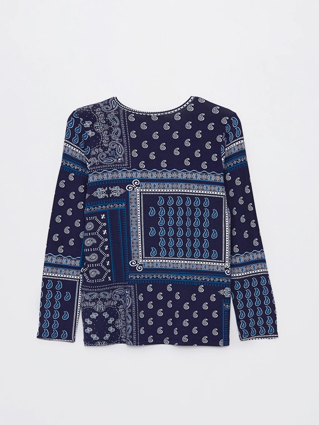 Crew Neck Patterned Long Sleeve Women's T-Shirt