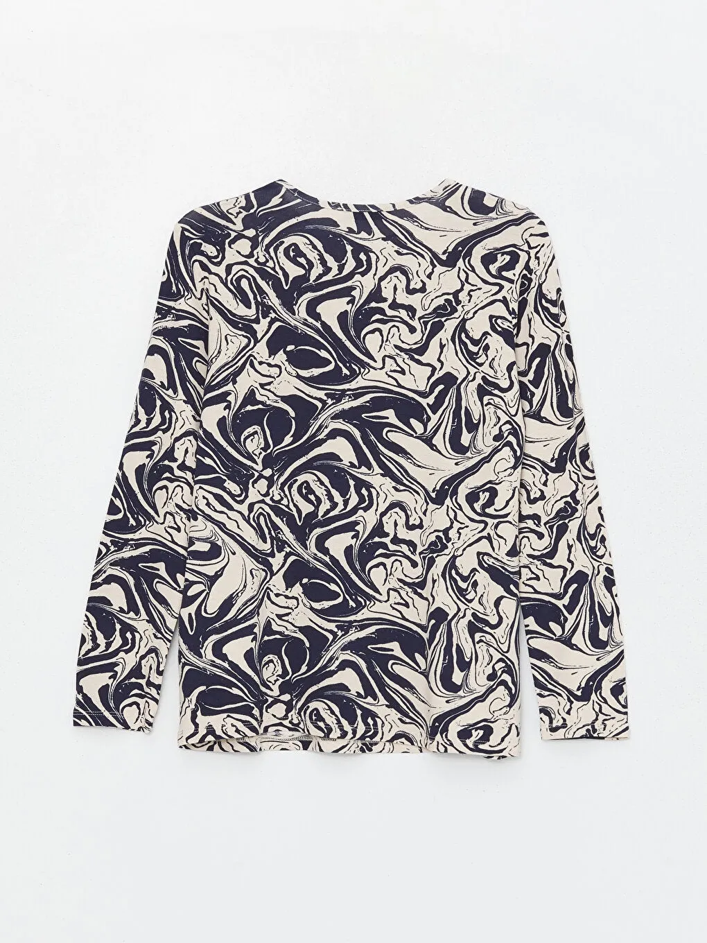 Crew Neck Patterned Long Sleeve Women's T-Shirt