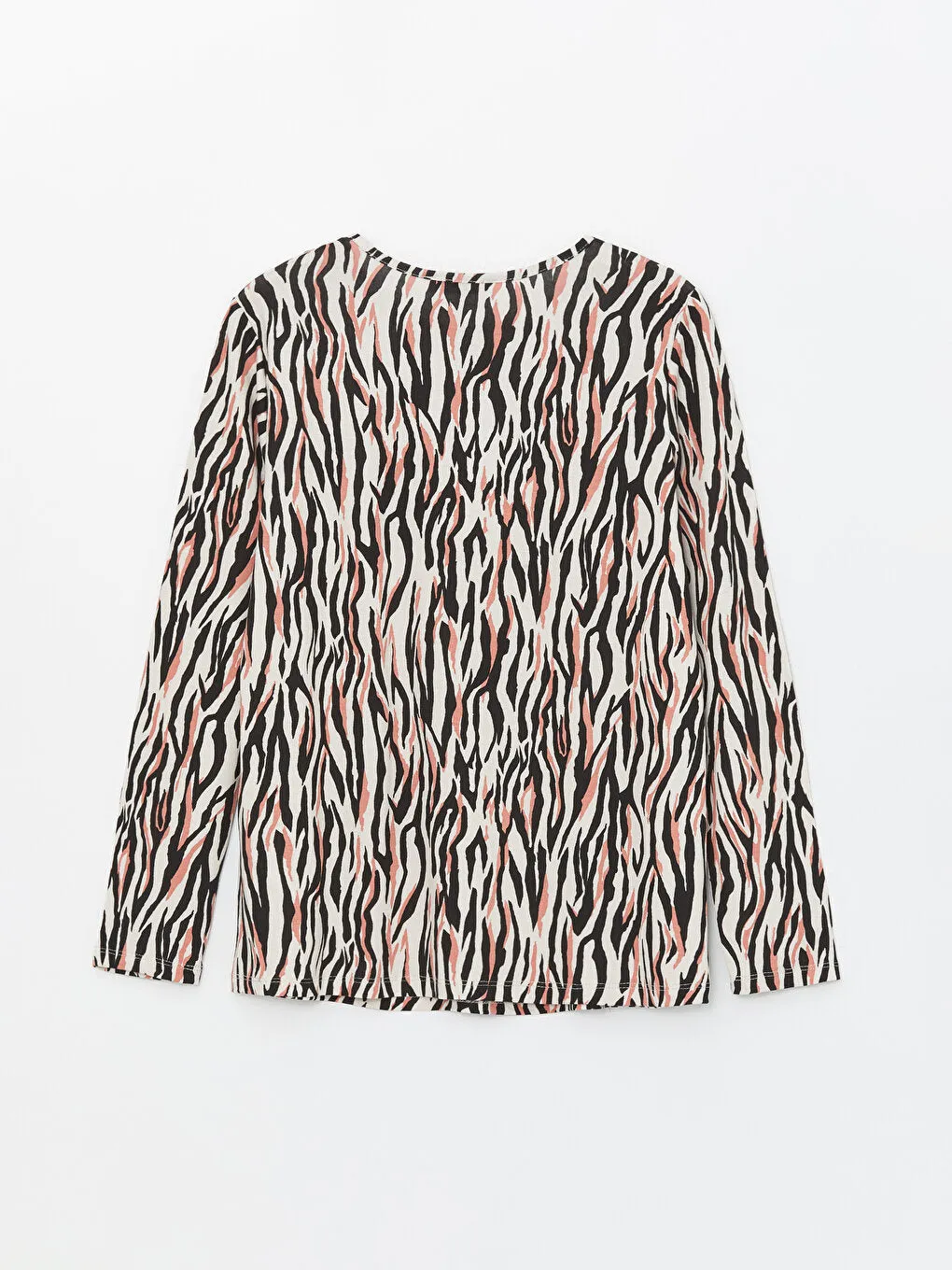 Crew Neck Patterned Long Sleeve Women's T-Shirt
