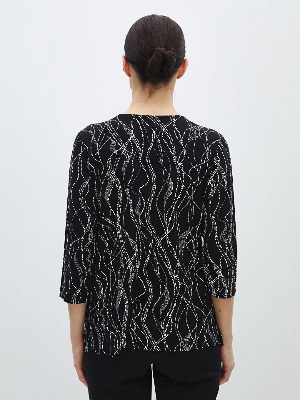 Crew Neck Patterned Women's T-Shirt