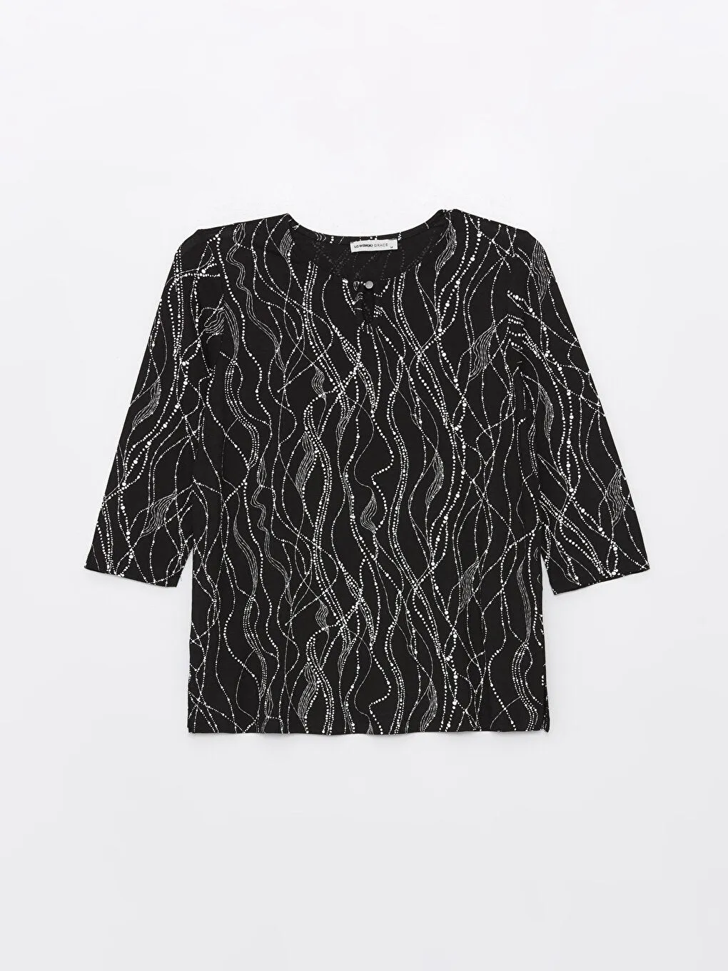 Crew Neck Patterned Women's T-Shirt
